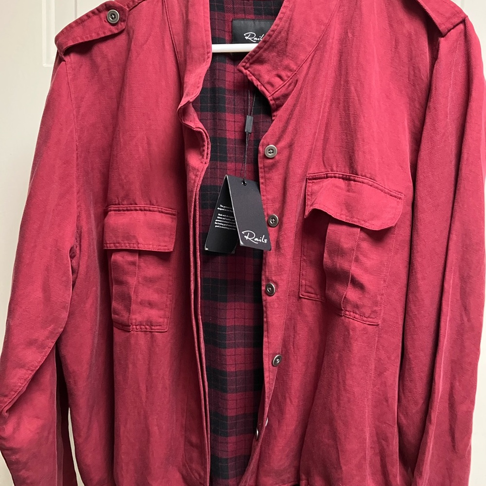 NEW Rails Maverick Jacket Oxblood Plaid Size X-LARGE